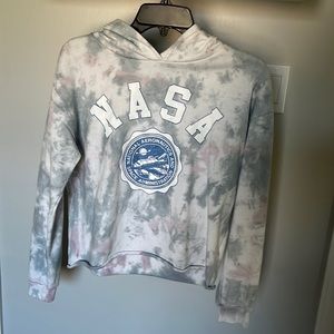 Tie dye NASA cropped sweatshirt